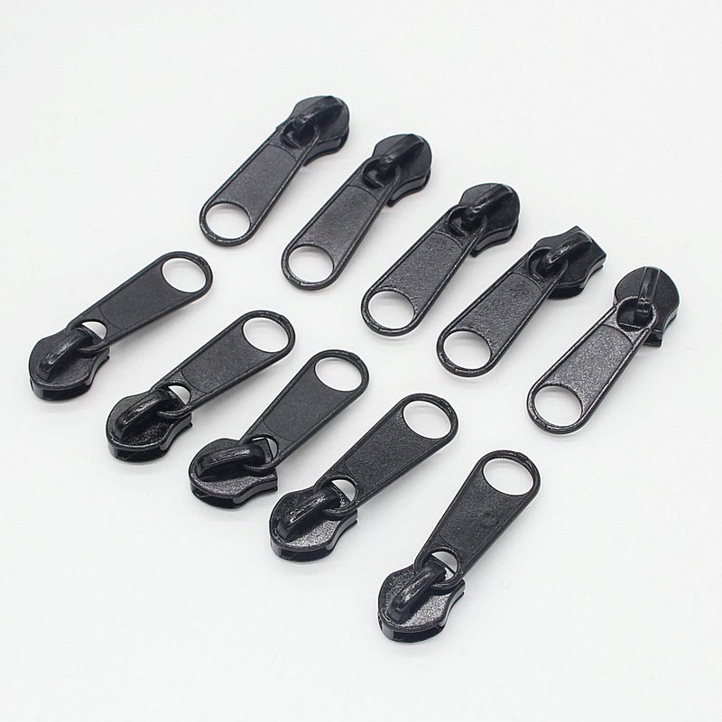 Leekayer #10 Large Plastic Zipper by The Yard Bulk 5 Yards with 10pcs Long Sliders for DIY Sewing Tailor Crafts Bags Tents Black (5 Yards) - Image 3